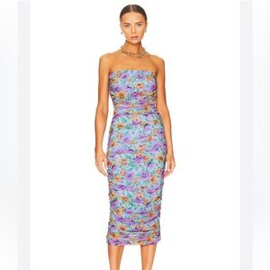 Veronica Beard Quiana Ruched Midi Dress